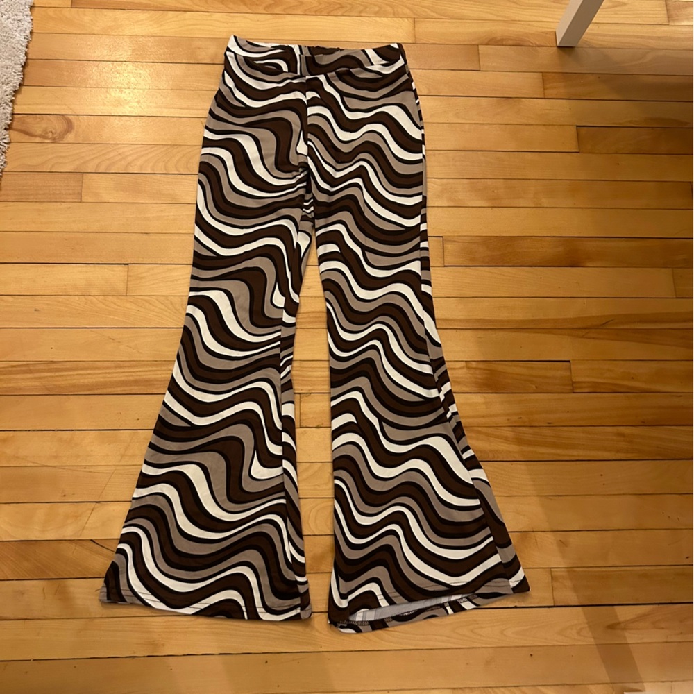 shosho Brown Patterned Stretch Pants